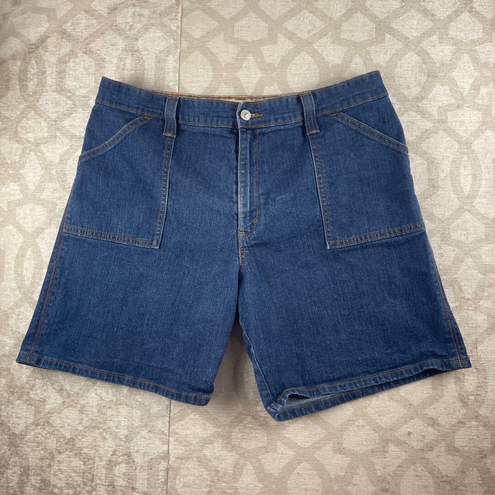 Levis 550 Relaxed Fit Women 18 Blue Excellent Stretch Denim Carpenter Shorts